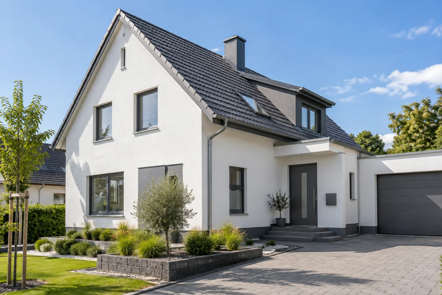 Gestaltung einer hellen Hausfassade – KI-generierte Inspiration